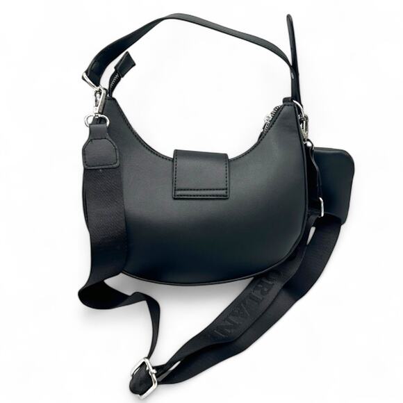 Valentino Orlandi Hobo Bag Black V Logo Half Moon Bag New With Tags - Picture 4 of 9